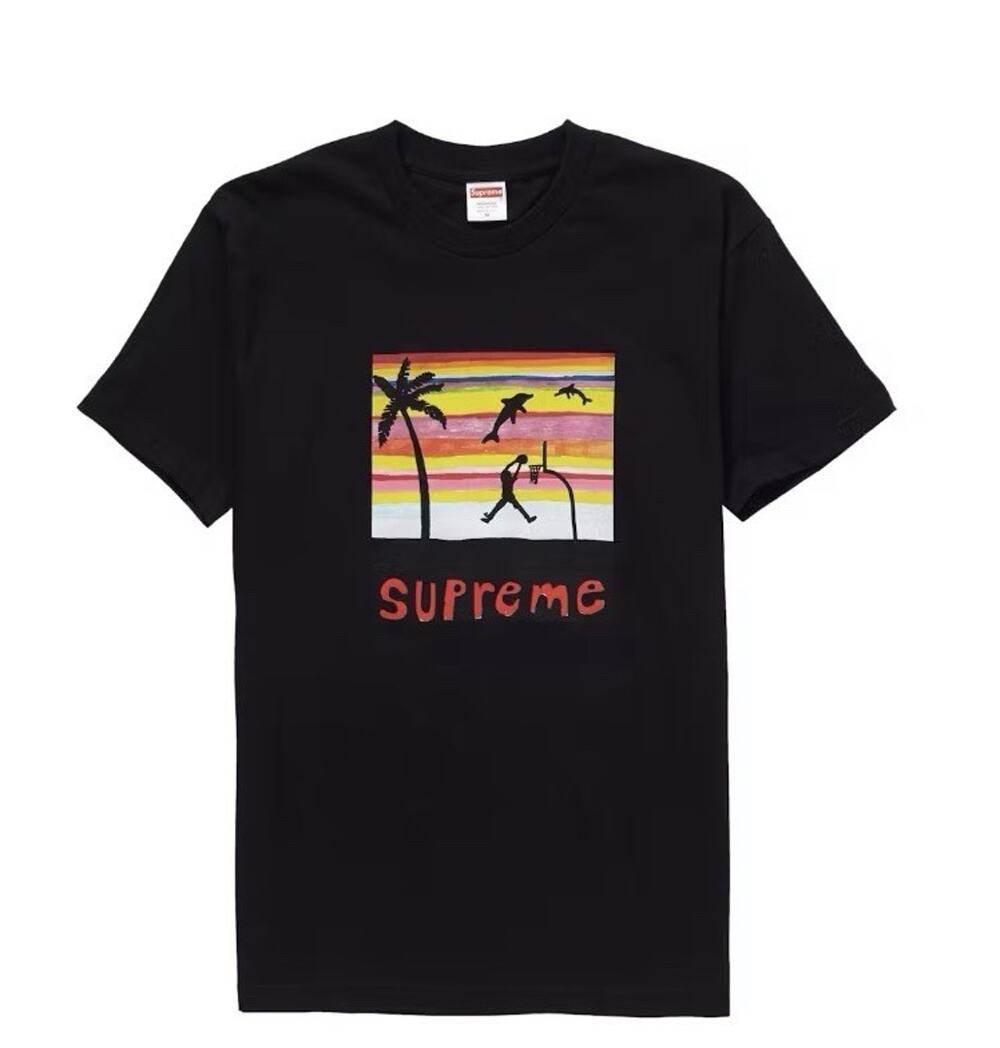 Supreme Men's Short Sleeve Tee Dunk Tee Size M Black 2021 Release